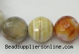 CAG1815 15.5 inches 14mm faceted round Chinese botswana agate beads