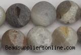 CAG1842 15.5 inches 18mm round matte druzy agate beads whholesale