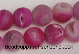 CAG1861 15.5 inches 14mm round matte druzy agate beads whholesale