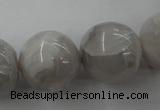 CAG1902 15.5 inches 20mm round grey agate beads wholesale