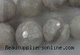 CAG1910 15.5 inches 18mm faceted round grey agate beads wholesale