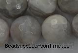 CAG1911 15.5 inches 20mm faceted round grey agate beads wholesale