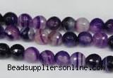 CAG2095 15.5 inches 8mm faceted round purple line agate beads