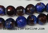 CAG2235 15.5 inches 14mm faceted round fire crackle agate beads