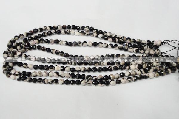 CAG2241 15.5 inches 6mm faceted round fire crackle agate beads