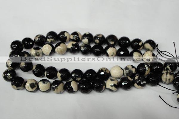 CAG2246 15.5 inches 16mm faceted round fire crackle agate beads