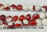 CAG2251 15.5 inches 6mm faceted round fire crackle agate beads