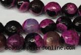 CAG2264 15.5 inches 12mm faceted round fire crackle agate beads