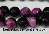 CAG2265 15.5 inches 14mm faceted round fire crackle agate beads