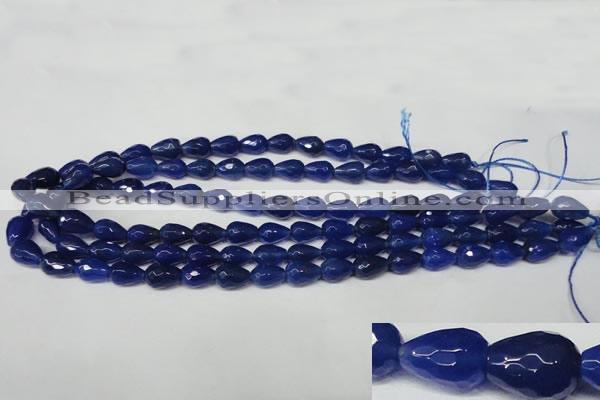 CAG2302 15.5 inches 8*12mm faceted teardrop agate gemstone beads