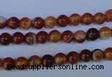 CAG2321 15.5 inches 6mm round red line agate beads wholesale