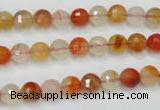 CAG2381 15.5 inches 6mm faceted round red agate beads wholesale