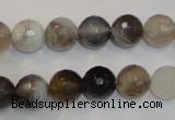 CAG2423 15.5 inches 10mm faceted round Chinese botswana agate beads