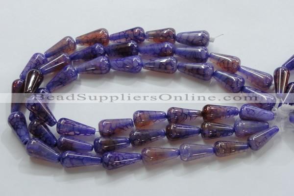 CAG249 15.5 inches 13*28mm teardrop dragon veins agate beads