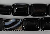 CAG2955 15.5 inches 13*18mm rectangle black line agate beads