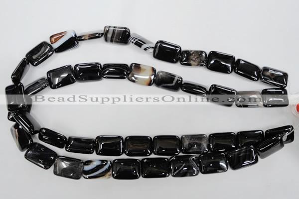 CAG2955 15.5 inches 13*18mm rectangle black line agate beads