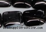 CAG2957 15.5 inches 20*25mm rectangle black line agate beads