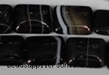 CAG3024 15.5 inches 15*20mm rectangle black line agate beads