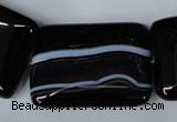 CAG3027 15.5 inches 25*35mm rectangle black line agate beads