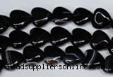 CAG3050 15.5 inches 10*10mm heart black line agate beads