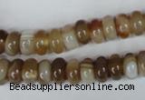 CAG3120 15.5 inches 6*10mm rondelle brown line agate beads