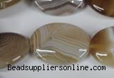 CAG3136 15.5 inches 22*30mm oval brown line agate beads