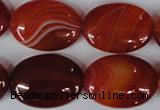 CAG3196 15.5 inches 18*25mm oval red line agate beads