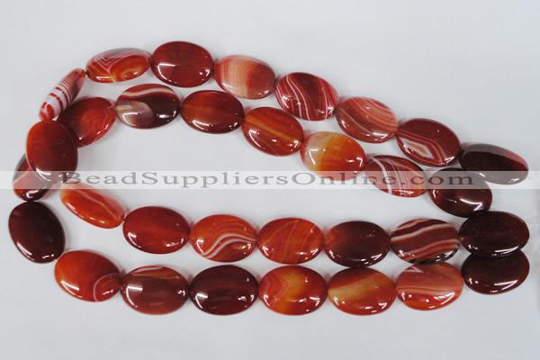 CAG3196 15.5 inches 18*25mm oval red line agate beads