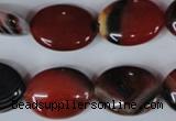 CAG3204 15.5 inches 15*20mm oval red line agate beads