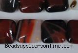 CAG3248 15.5 inches 16*16mm square red line agate beads