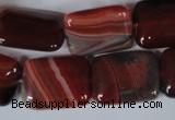 CAG3264 15.5 inches 15*20mm rectangle red line agate beads