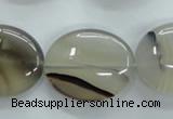 CAG3326 15.5 inches 20*30mm oval natural grey agate beads