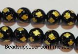 CAG3362 15.5 inches 8mm carved round black agate beads wholesale