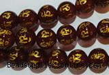 CAG3401 15.5 inches 8mm carved round red agate beads wholesale