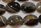 CAG3495 15.5 inches 15*20mm oval brown line agate beads