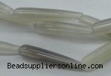 CAG3562 15.5 inches 6*30mm teardrop grey agate gemstone beads