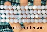 CAG3583 15.5 inches 8mm round matte blue lace agate beads