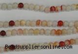 CAG3585 15.5 inches 4mm round red line agate beads wholesale