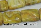 CAG3624 15.5 inches 18*25mm rectangle yellow crazy lace agate beads