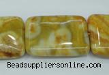 CAG3625 15.5 inches 22*30mm rectangle yellow crazy lace agate beads