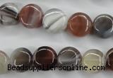 CAG3713 15.5 inches 12mm flat round botswana agate beads wholesale