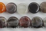 CAG3714 15.5 inches 14mm flat round botswana agate beads wholesale