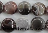 CAG3715 15.5 inches 16mm flat round botswana agate beads wholesale