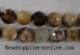 CAG3863 15.5 inches 10mm faceted round fire crackle agate beads