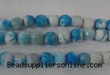 CAG3871 15.5 inches 6mm faceted round fire crackle agate beads