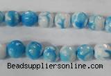 CAG3872 15.5 inches 8mm faceted round fire crackle agate beads