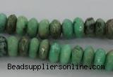 CAG3912 15.5 inches 3*6mm faceted rondelle green grass agate beads