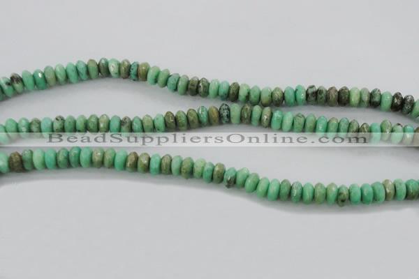 CAG3912 15.5 inches 3*6mm faceted rondelle green grass agate beads