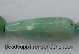 CAG3922 15.5 inches 10*30mm faceted teardrop green grass agate beads