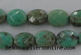 CAG3930 15.5 inches 8*10mm faceted oval green grass agate beads